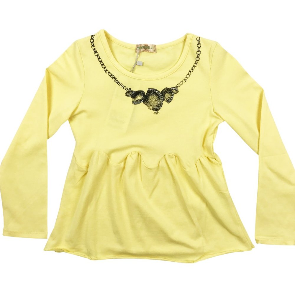 Toddler Little Girl Kids Long Sleeve Rhinestones Cotton Tee T-Shirt Blouse Top